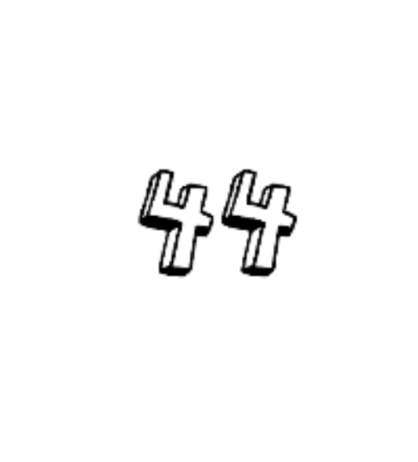 Two black '4' characters on a white background